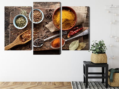 Ljuddämpande tavla - Board with various spices