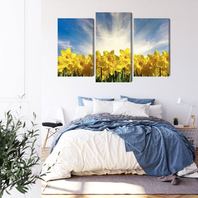 Ljuddämpande tavla - 3d daffodils field