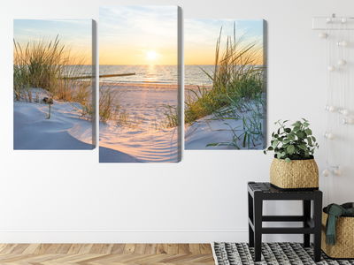 Ljuddämpande tavla - Sunset on the baltic sea 3d