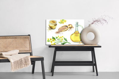 Ljuddämpande tavla - Spices and flowers painted