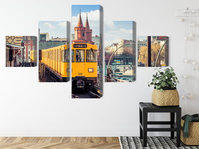 Ljuddämpande tavla - Yellow train in berlin