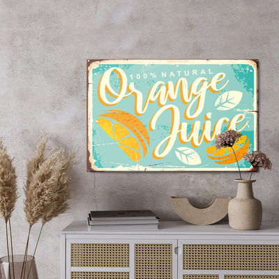 Ljuddämpande tavla - Oranges and retro lettering