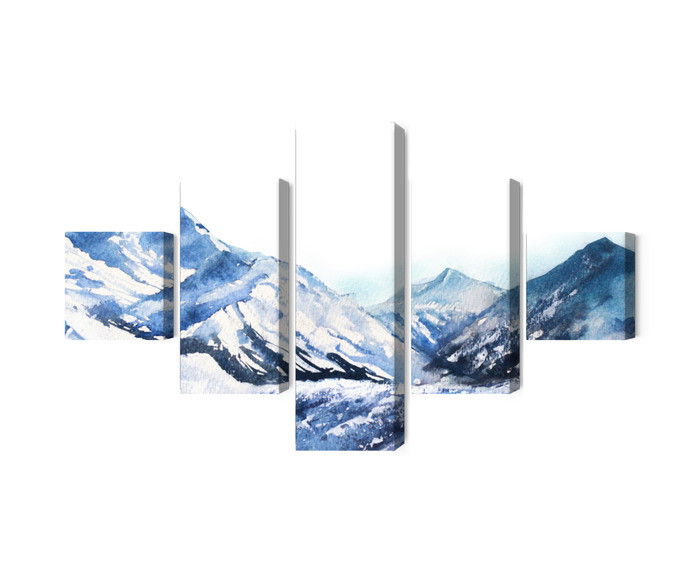 Ljuddämpande tavla - Watercolor mountain peak