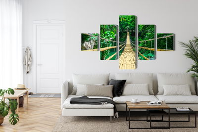 Ljuddämpande tavla - Bamboo bridge in a tropical