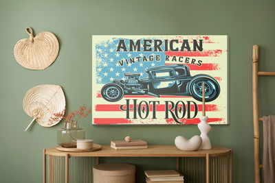 Ljuddämpande tavla - Old car against