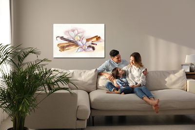 Ljuddämpande tavla - Vanilla sticks with flowers