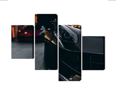 Ljuddämpande tavla - Front of a black sports car