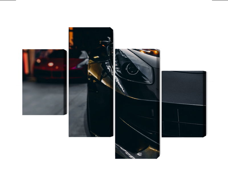 Ljuddämpande tavla - Front of a black sports car