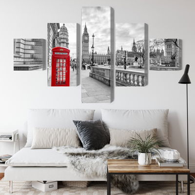 Ljuddämpande tavla - Red London telephone booth 3d