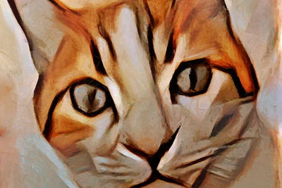 Ljuddämpande tavla - Portrait of a cat as painted