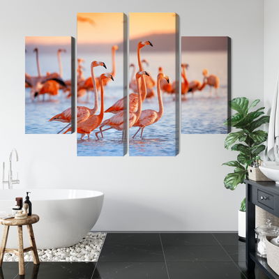 Ljuddämpande tavla - A flock of flamingos