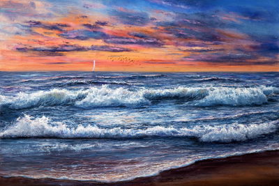 Ljuddämpande tavla - Of the sea landscape