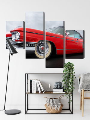 Ljuddämpande tavla - A red car from the 1950s