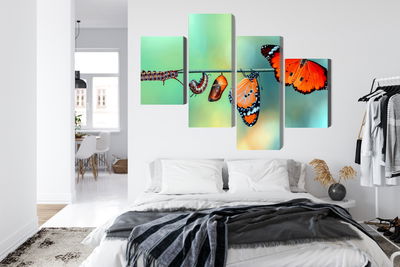 Ljuddämpande tavla - Colorful caterpillars