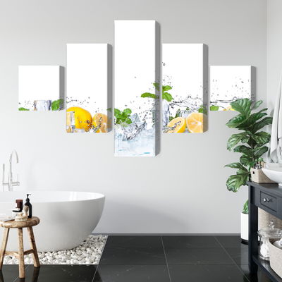 Ljuddämpande tavla - Mint leaves with lemons