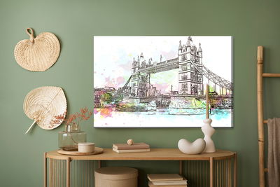 Ljuddämpande tavla - Tower bridge painted