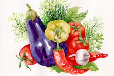 Ljuddämpande tavla - Vegetables painted