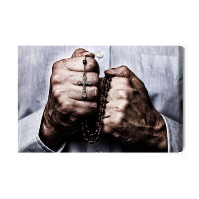 Ljuddämpande tavla - Hands holding the rosary