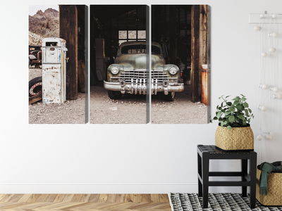 Ljuddämpande tavla - Old car in vintage style