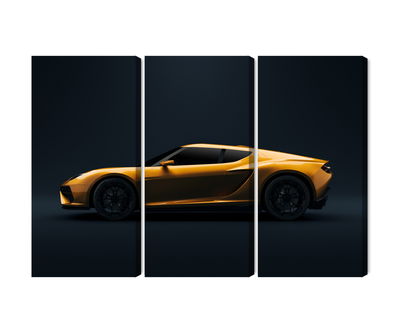 Ljuddämpande tavla - Yellow 3d sports car