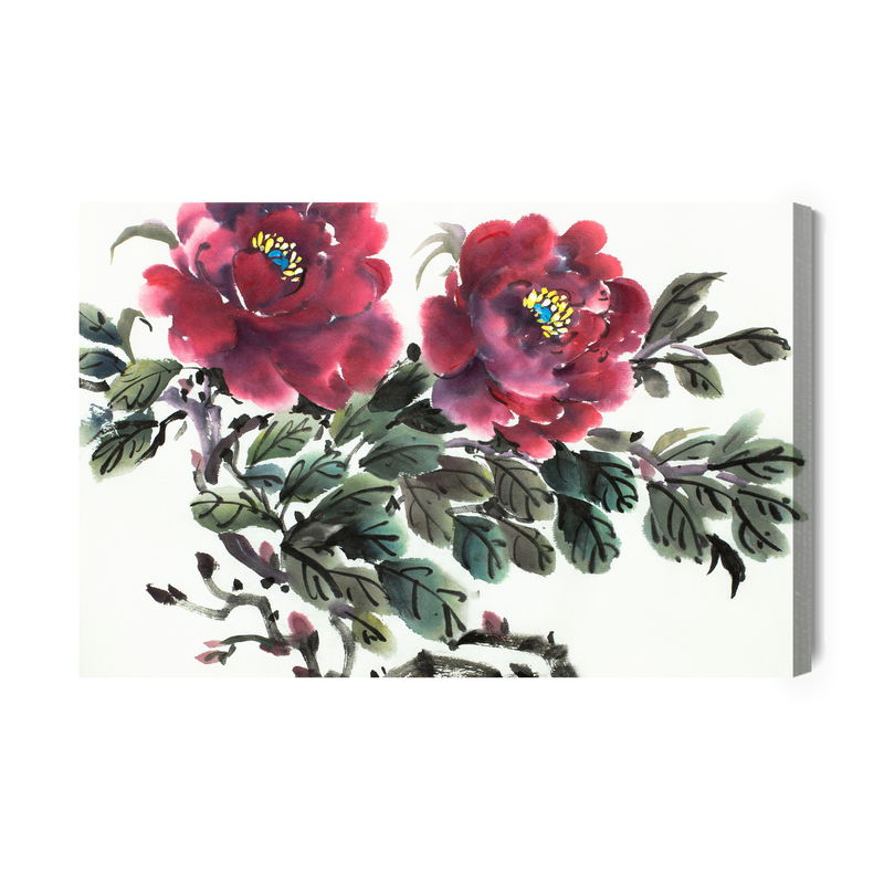 Ljuddämpande tavla - Red peony as painted