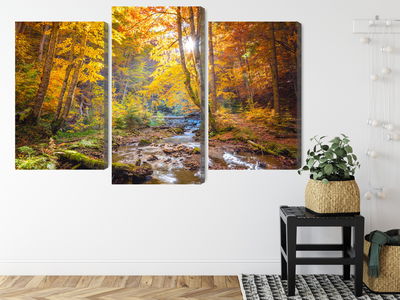 Ljuddämpande tavla - 3d autumn forest landscape