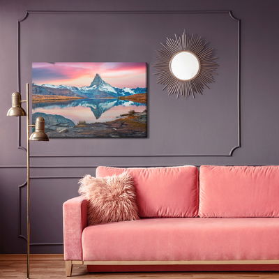 Ljuddämpande tavla - Morning in the swiss alps