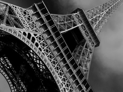 Ljuddämpande tavla - Black and white eiffel tower