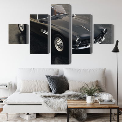 Ljuddämpande tavla - Vintage black sports car