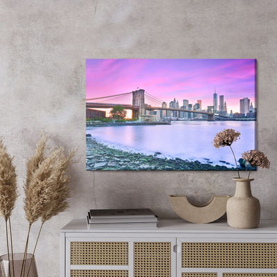 Ljuddämpande tavla - View of New York at dusk