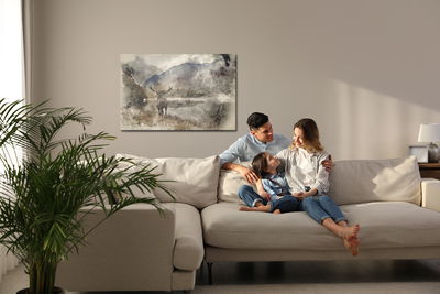 Ljuddämpande tavla - Watercolor landscape