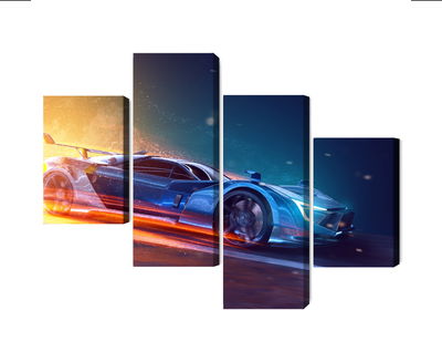 Ljuddämpande tavla - 3d futuristic sports car