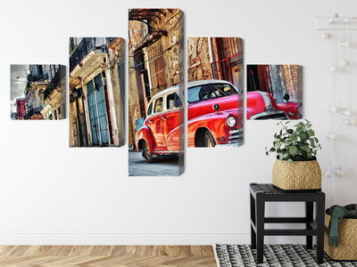 Ljuddämpande tavla - Old american car and havana