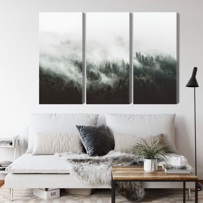 Ljuddämpande tavla - Misty 3d forest landscape