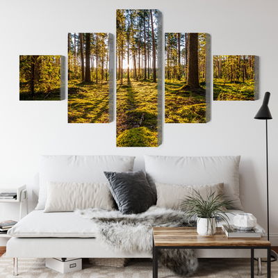 Ljuddämpande tavla - 3d sunny forest landscape