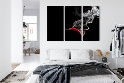 Ljuddämpande tavla - Red chili with smoke