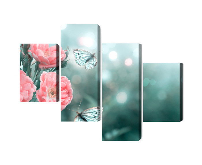 Ljuddämpande tavla - Delicate flowers and 3d