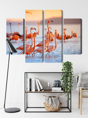 Ljuddämpande tavla - A flock of flamingos