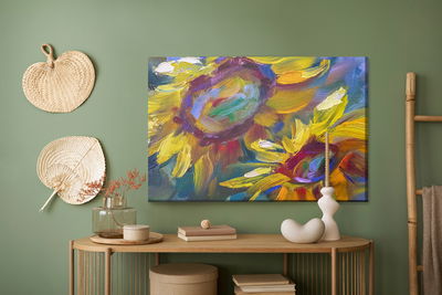 Ljuddämpande tavla - Colorful sunflowers as