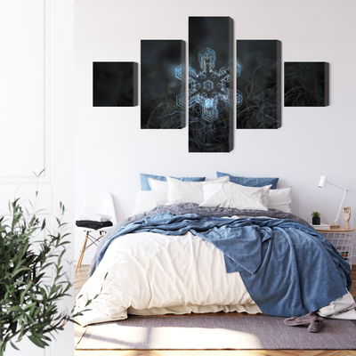 Ljuddämpande tavla - Snow flake in 3d macro scale