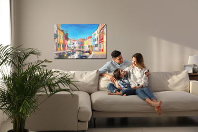 Ljuddämpande tavla - Colorful buildings of venice