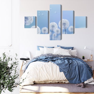 Ljuddämpande tavla - Dandelions on a blue