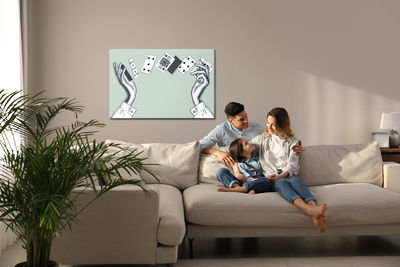 Ljuddämpande tavla - Female hands with playing