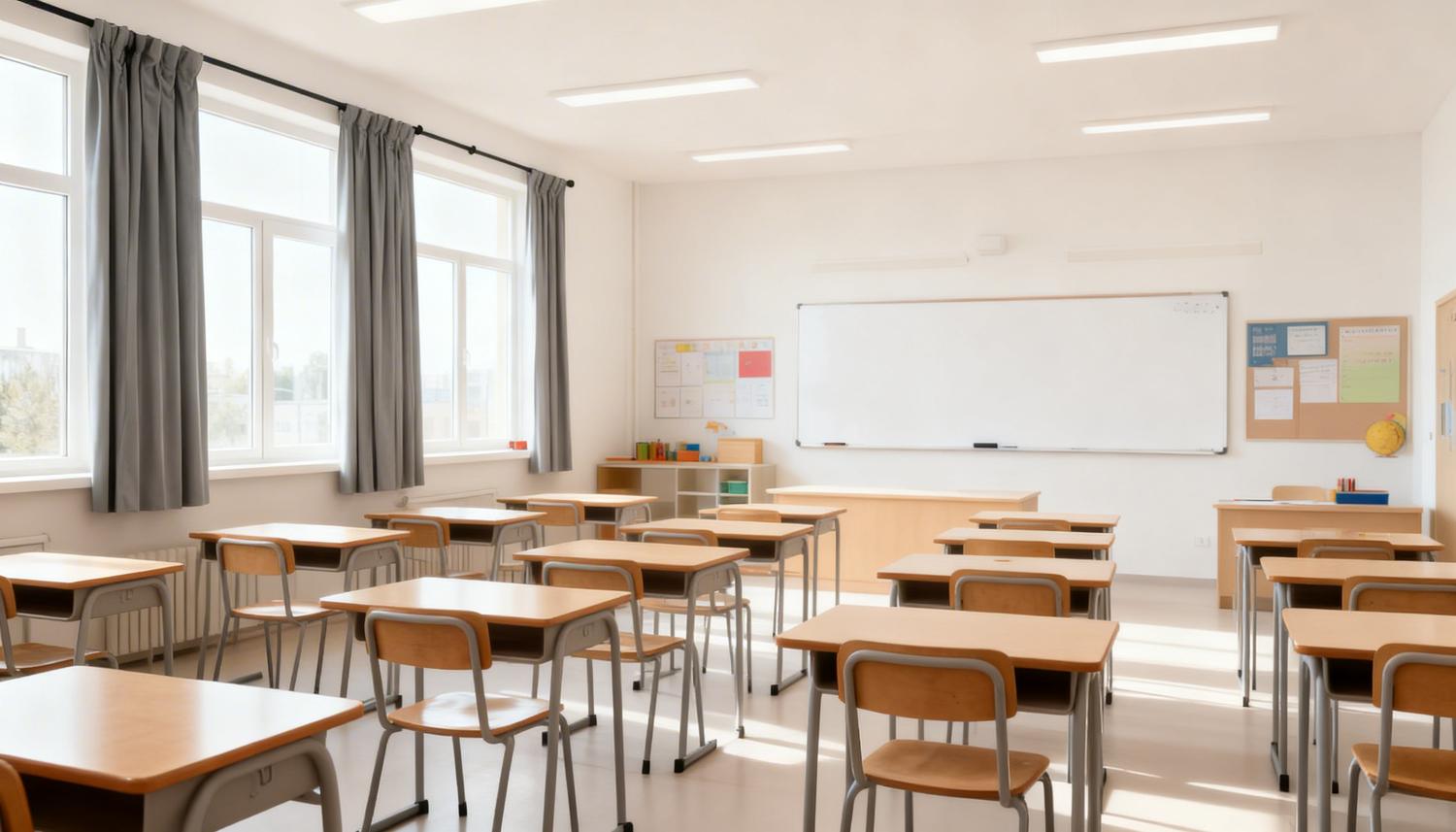 Ljudabsorbera med gardiner i skolmiljö