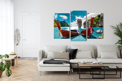 Ljuddämpande tavla - Boats at the andaman sea