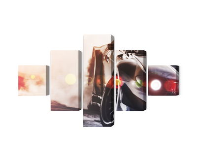 Ljuddämpande tavla - Black drifting 3d car