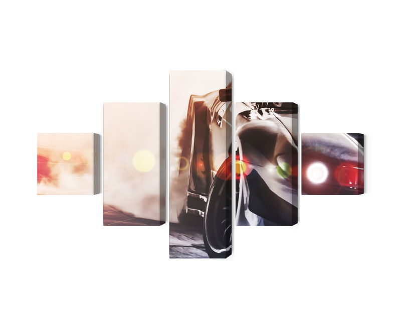 Ljuddämpande tavla - Black drifting 3d car