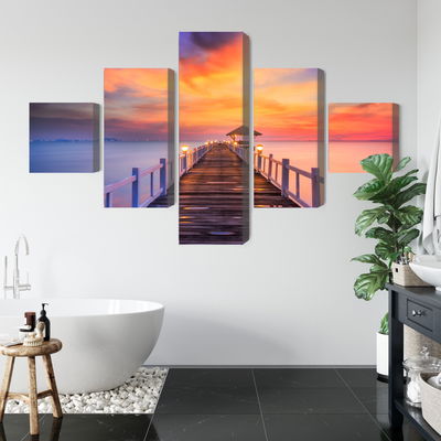 Ljuddämpande tavla - Sunset over the pier