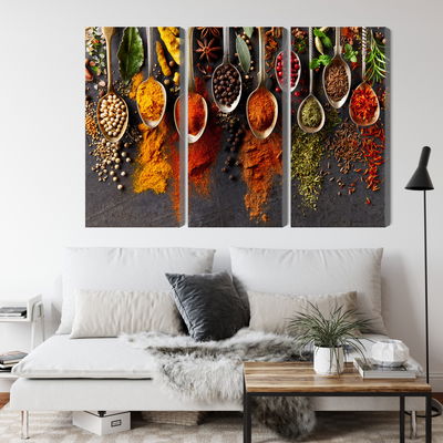 Ljuddämpande tavla - Spices on a black background