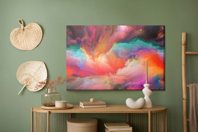 Ljuddämpande tavla - Abstract colorful swirls